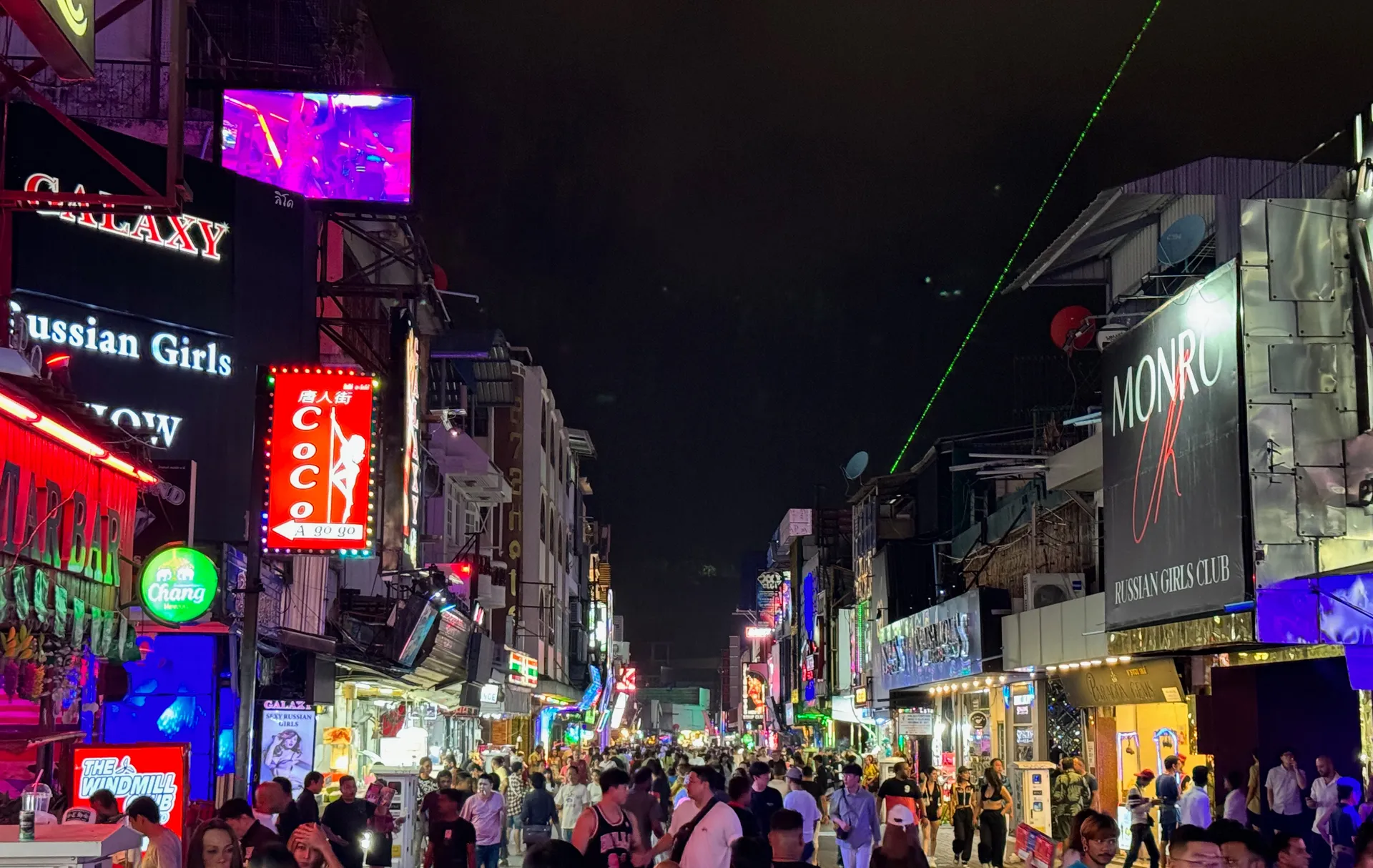 Vibrant Pattaya nightlife scene with neon lights