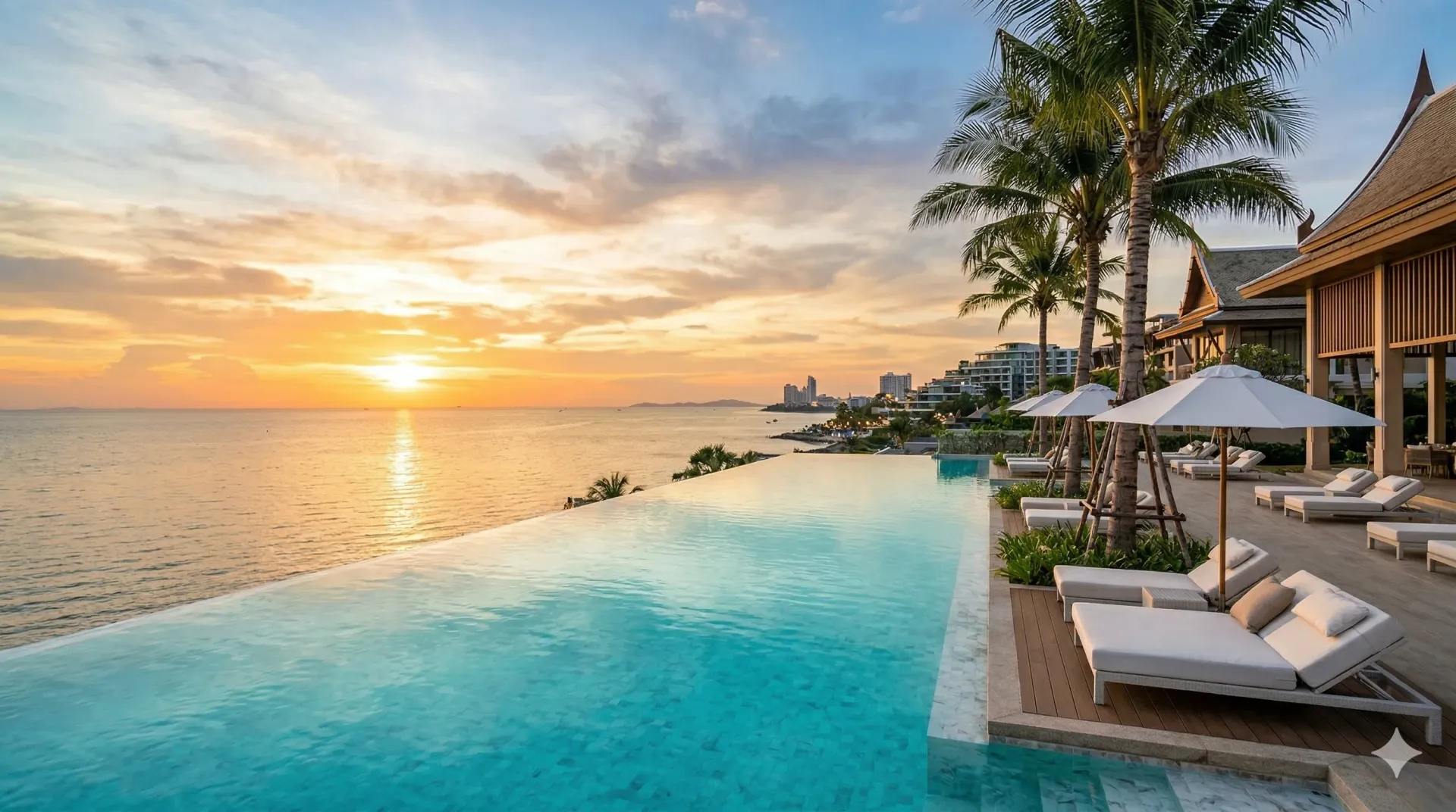 Luxury villa with infinity pool overlooking the Gulf